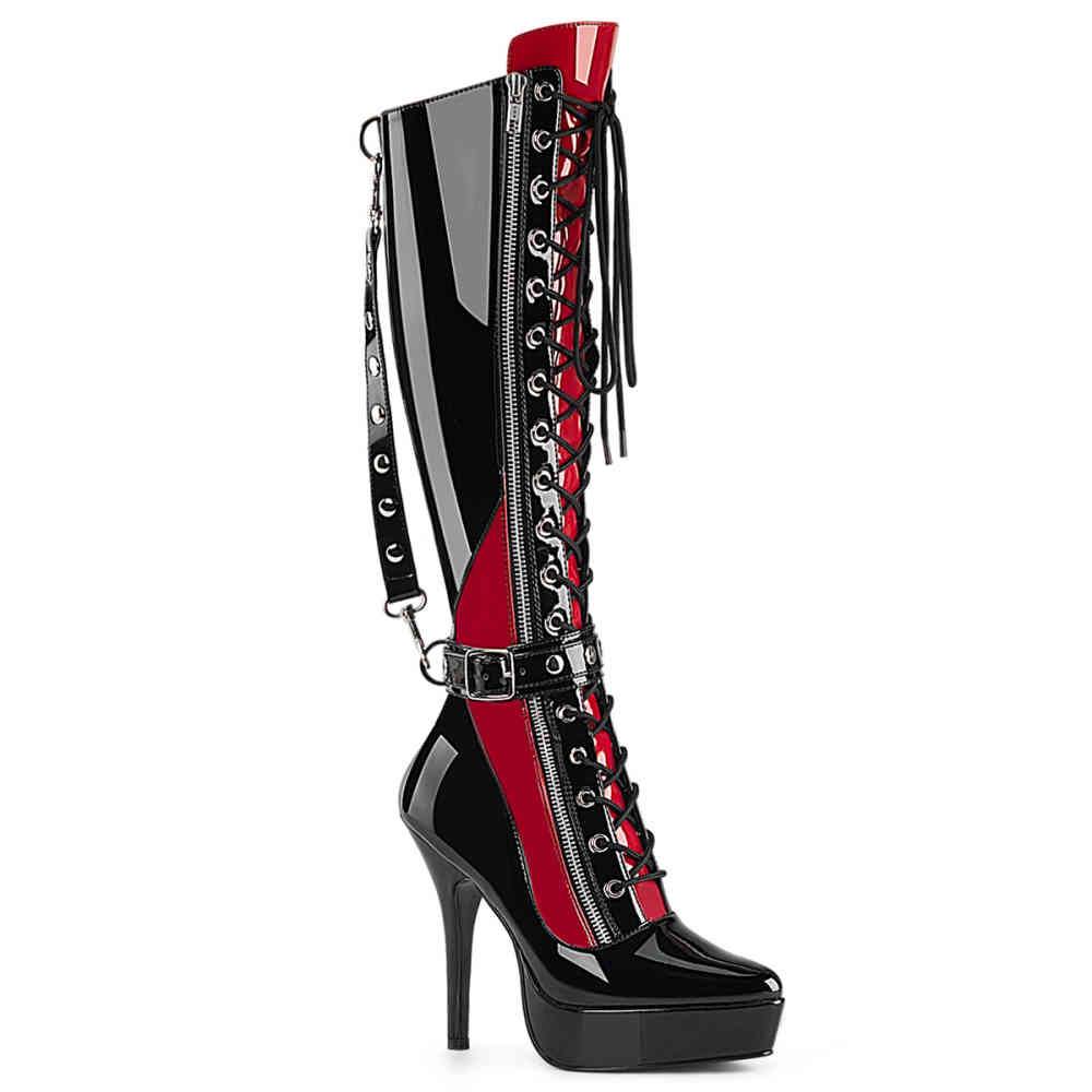 Devious - INDULGE2028 Bottes de plateforme - Noir/Rouge Product image